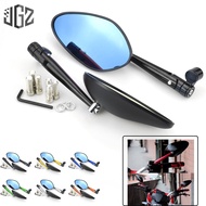 rizoma Motorcycle Side Mirror Mirror Adjustable Handlebar Rearview Blue Mirror CNC Aluminum Universa