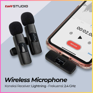 PROMO TaffSTUDIO Wireless Lavalier Lapel Microphone Vlogger Lightning - mik yg bisa dijepit di baju