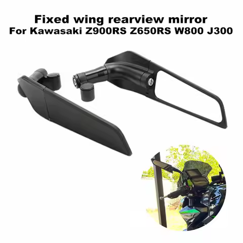 For motorcycles fixed wing rearview mirror side mirror for Kawasaki Z900RS Z650RS Vulcan/S ER6N ER4N