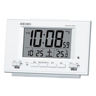 Seiko Clock Alarm Clock Automatic Light Up Radio Wave Digital Calendar Temperature Display Visible at Night White Pearl SQ778W SEIKO