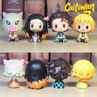 Demon Slayer PVC Big Head Demon Slayer 4-Piece Set Handheld Office Figurine Model Car Figurine Cake 