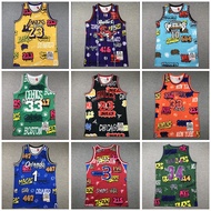 2024 Fashion Graffiti Basketball Jersey James Kobe Carter Iverson Jersey Embroidered