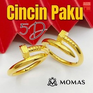 MOMAS Cincin Paku 5D  Emas 916 Original Cincin Emas 916 Bajet Cincin Fesyen Emas 916 Tulen Cincin Em