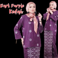 Baju Kurung Kedah Songket Tenun Bunga Tabur Moden Raya 2025 Plus Size Set Clothing Button Perempuan