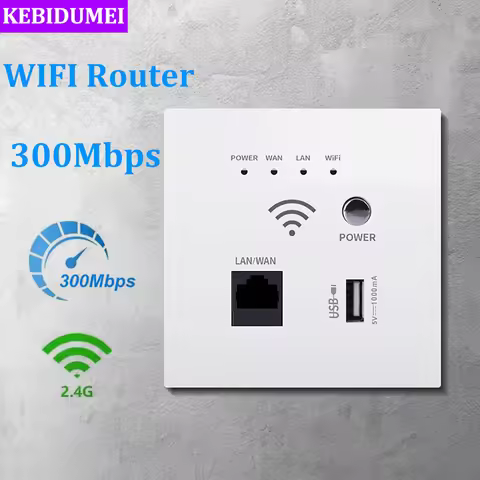 300Mbps Wireless WiFi Socket RJ45 AP Relay 2.4GHz Wireless WiFi Router Smart USB Socket 220V Power E