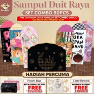 [2025 Combo Murah] Sampul Duit Murah Hari Raya Combo Exclusive (50pcs) - (PKT) Sampul JomRaya Cute K