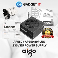 AIGO AP550 550W / AP650 650W 80PLUS WHITE 230V EU PSU POWER SUPPLY ( BLACK/WHITE ) | GADGET IT