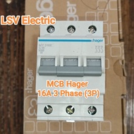 MCB Hager 16A, 20A 3Phase (3P) 3pcs in 1 MCB Original