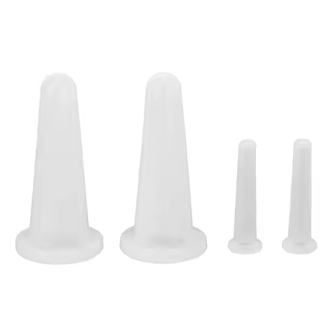Facial Cupping Set 4pcs Silicone Massage Vacuum Suction White Cupping Therapy Set for Cosmetic Home