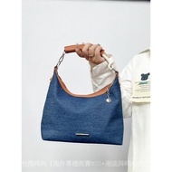[Taiwan Shipment+Fashionable Versatile Style] High-End Retro Niche Denim One-Shoulder Armpit Bag 202
