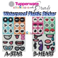 TUPPERWARE Waterproof Plastic Sticker [A-Star] or [B-Heart]