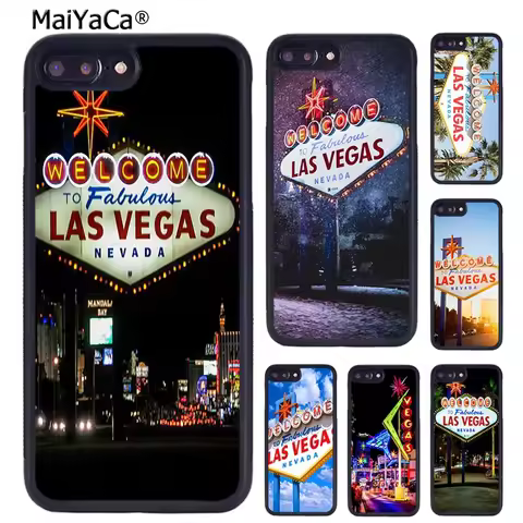 MaiYaCa Las Vegas Sign LIGHTS Nevada Phone Case For iPhone 16 15 14 XR XS 11 12 13 Pro MAX Plus coqu