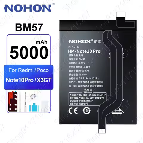 NOHON BM57 Battery for Xiaomi Redmi Note 10 Pro 5G Poco X3 GT Phone Batteries BN61 BN57 BN53 BN59 BN