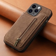Retro Wallet Case For Xiaomi Redmi 13C 12C Note 13 12 11 11s Pro Plus Turbo Zipper Storage Card Hold