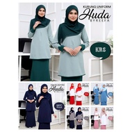 KURUNG UNIFORM HUDA by Reefa ♦️ baju uniform cikgu uniform persatuan puteri islam TKRS pandu puteri polis PBSM