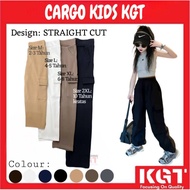 KGT Bamboo Slack 时尚小女孩长裤多袋工装裤 Mini Cargo Kids M-2XL Perempuan 230 GSM  KIDS Cargo Pants Seluar Getah