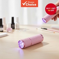 UV LED Gel Nail Dryer with Built-in Flashlight, 3 AAA Battery Powered Bulbs, Compact 9-Piece Kit, Us