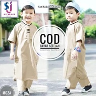 BAJU MUSLIM ANAK SETELAN KOKO ANAK LAKI LAKI PLUS PECI TERBARU 1-12 TAHUN PILIH WARNA KOKO ARKHA BAJ