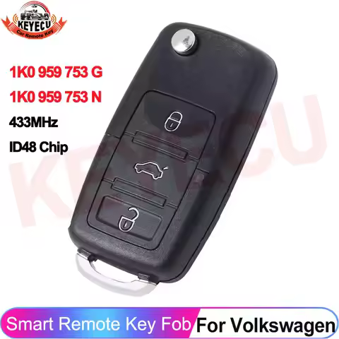 KEYECU 1K0 959 753 N Car Remote Key For 5FA009263-11 For Skoda Octavia Superb Yeti 2008 2009 2010 20
