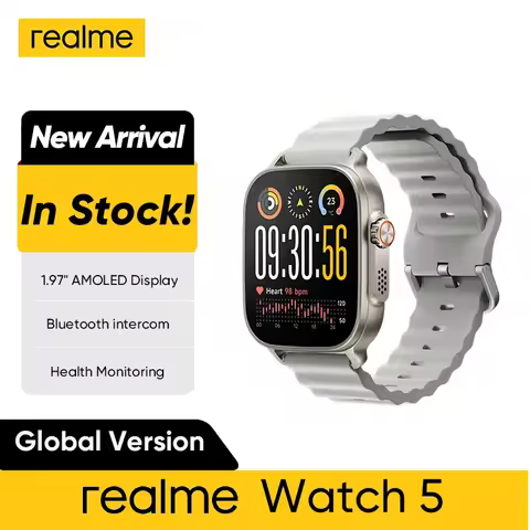 Global Version realme watch 5 1.97" 600nits AMOLED 460mAh 14-Day Battery Life 300+ Themes Support GP