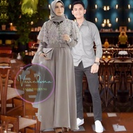 Gamis Couple Sepasang Baju Hari Raya Suami Istri Kondangan Pesta Pernikahan Sarimbit Pria Wanita Dew