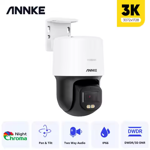 ANNKE 3K 5MP PoE PT Speed Security Camera Color Night Vision Motion Detection Built-in Microphone Se