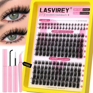 Lash Clusters Kit 80D+100D Lash Clusters with Bottom Lashes Thick Volume Individual Lashes DIY Lash 