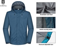 LittleDonkeyAndy เสื้อกันฝนกันน้ำสำหรับผู้ชาย Outdoor Lightweight Rain Shell Coat For HikingGolfTrav
