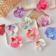 5pc Artificial butterfly orchid head fake flower   DIY decorative hairpin corsage accessories souven
