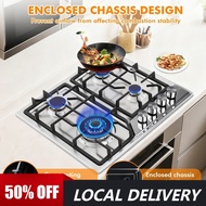 LOCAL STOCK 4 Burner Gas Stove/dapur Gas Stainless Steel/Desktop+Built-in 2in1 猛火燃气灶
