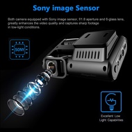 [Dianc] รถแบบมีสองเลนส์ DVR 4K 2160P เซนเซอร์ของ Sony WIFI เครื่องบันทึก GPS 2กล้องติดรถยนต์เครื่องบ