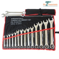 EURO KING TOOLS ประแจแหวนข้างปากตาย 14 ตัวชุด เบอร์ 10-32 MM