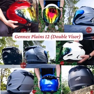 Gracshaw G535 Gennex Chromatics Plain Series Double Visor /Open Face Motosikal Helmet Topi Keledar D