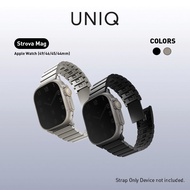 UNIQ Strova Mag Strap for apple watch self- adjustable steel link band 49/46/45/44/42mm Midnight Tit