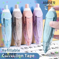 AMBER Alteration Tape, Replaceable Core Rectractable Click Press Correction Strip,  PET Film Tape La