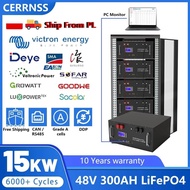 LiFePO4 48V 300AH 15Kwh Battery 51.2V 100AH 150AH 200AH Lithium Solar Home Battery 6000+ Cycles For 