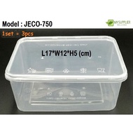 FR750 3pcs Square Container L17xW12xH5cm