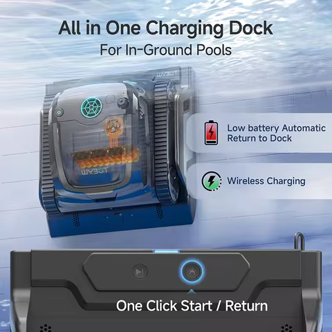 WYBOT Premium S2PRO Pool Cleaning Robot Wireless Pool Vacuum Cleaner with Charging Dock 210mins Work