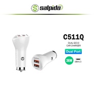SALPIDO C511Q DUAL USB-A QC3.0 Car Charger 36W MAX