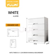 Yuumi White 4 5 6 7 Layer Durabox Cabinet Drawer Plastic Wardrobe Storage Box For Baby Toy Clothes M