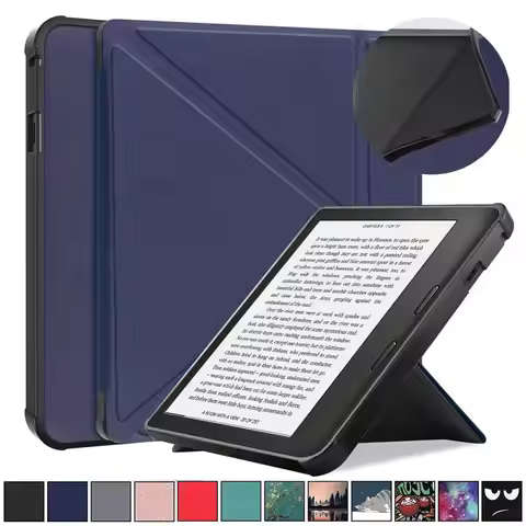 Multi-folding Stand 8 inch e-Reader Case Auto Wake/Sleep Shockproof N777 Smart Cover TPU Leather for