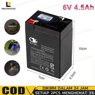 EELIC AKI-6V4.5AH HITAM AKI KERING 6 Volt,4,5 AH UNTUK MENYUPLAI ARUS LISTRIK /cas aki motor / motor