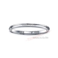 Tiffany&Co Bangleกำไลข้อเท้าปิดแคบ 18 k ทองกับเพชร สร้อยข้อมือออกแบบแบรนด์หรูหรา Closed Narrow Hinge