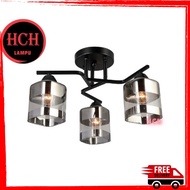 HCH Modern Indoor Ceiling Light E27 * 3 Lamp Holder Nordic Designs Black Ceiling Lamp LAMPU SILING (