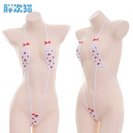 Original Strawberry Bikini Underwear Set Lace-Up Bow One-Piece Underwear Halter Lace-Up Bikini