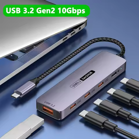 10Gbps USB 3.2 C Hub Gen 2 Docking Station Type C Tipo Splitter Concentrator 10G Notebook Laptop Acc