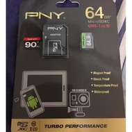 PNY 64GB MicroSDXC card 64GB SD card, Speed up to 90MB/s