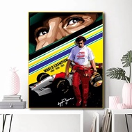 Perilla-นักแข่งรถในตำนาน Ayrton Senna F1ฟอร์มูล่าหนึ่งกรังกรังปรีซ์ศิลปะบนผนังโปสเตอร์ผ้าใบพิมพ์ลายค