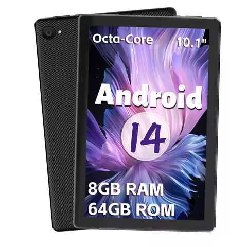 `10.1 Inch Android 14 Tablet PC Octa‑Core 8GB RAM 64GB ROM WiFi 6 Widevine L1 5000mAh Dual Speakers 