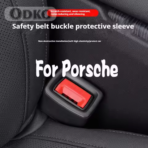 Car Seat Belt Bracket Silicone Buckle Protective Cover For Porsche Compatible 911 718 928 968 992 Bo